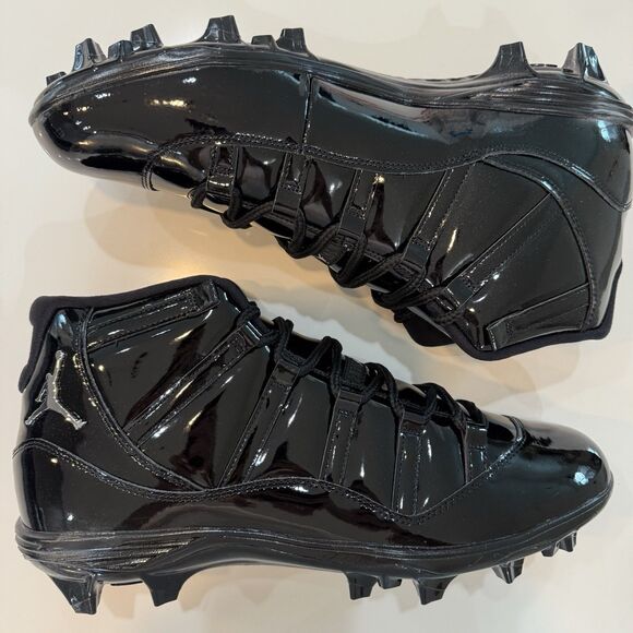 Size 15 Air Jordan 11 Mid TD Cleat Black Gamma Patent HM7324-001 Fast shipping main image 9